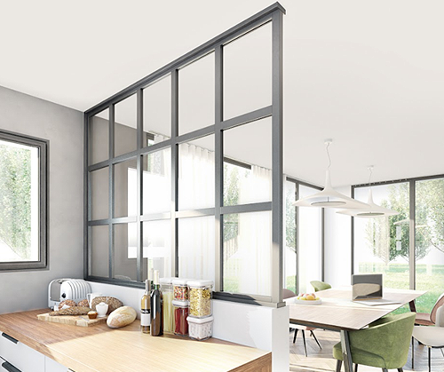 Conception et pose d'une verrière intérieure en aluminium à Peynier PACA